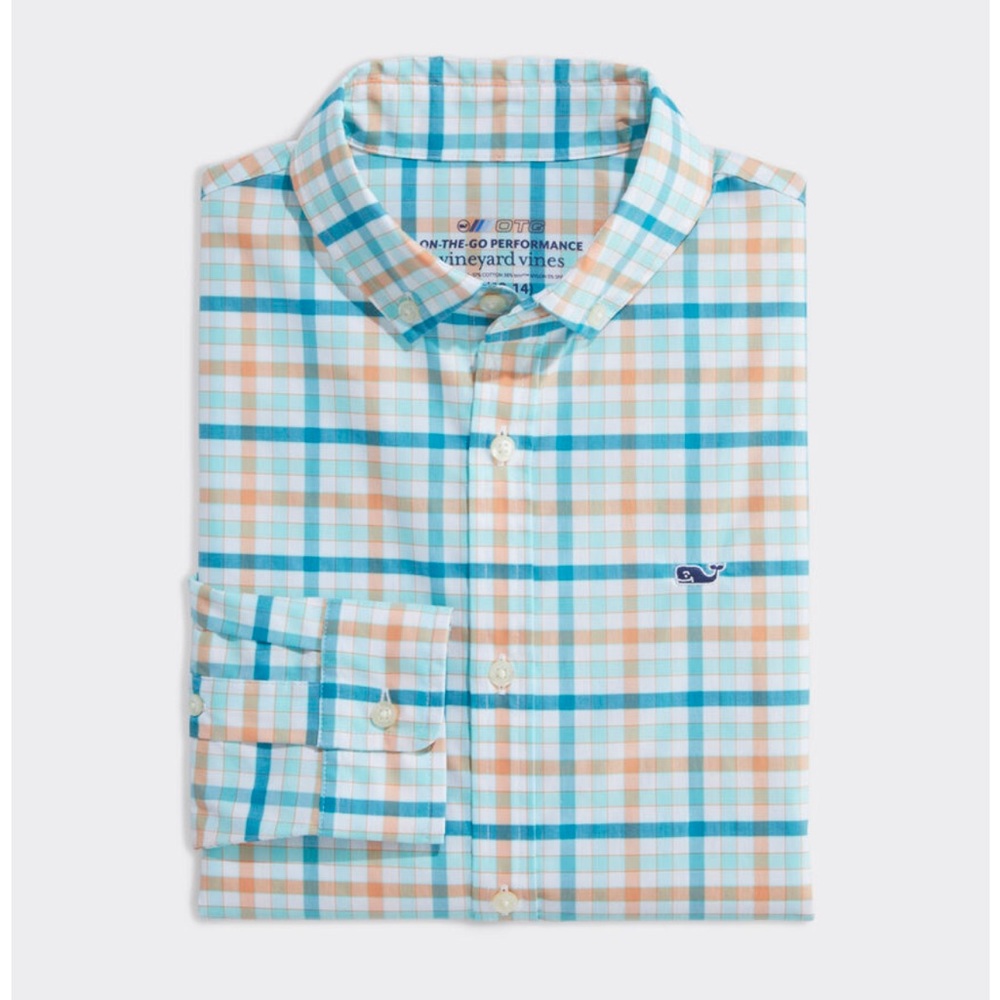 Vineyard Vines Boys XL Performance Long Sleeve Collared Shirt